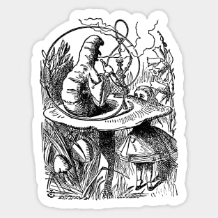 Hookah Caterpillar in Alice in Wonderland Sticker